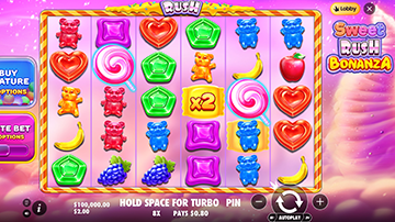 Sweet rush Bonanza slot machine schermata